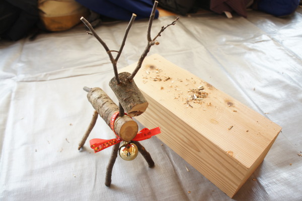 本日は、木のトナカイ作りワークショップでした！