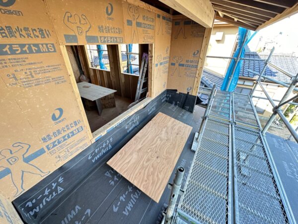 江南の家　現場ブログ　ー耐力面材・屋根板金工事ー