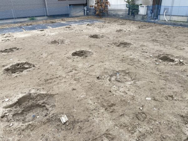 「牡丹山の家Ⅱ」基礎工事_地盤改良工事完了