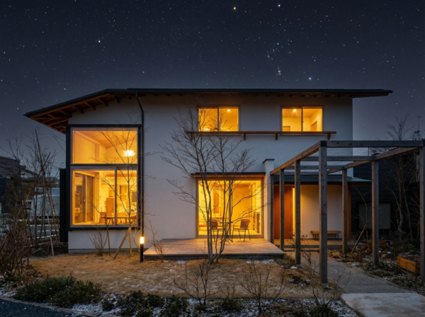 夜のモデルハウス