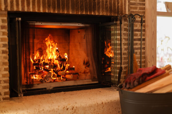 カフェの暖炉