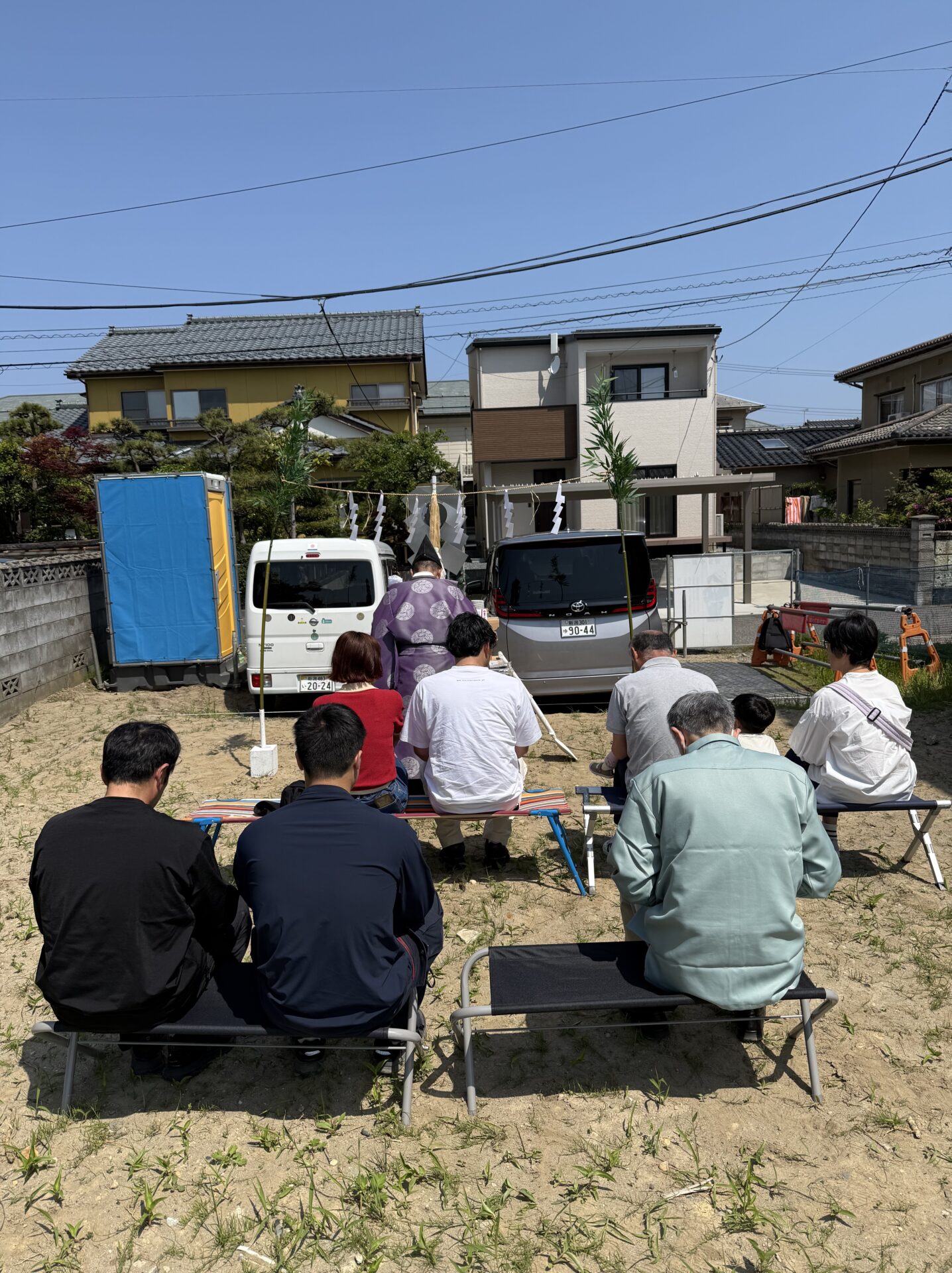 「庭へ開く大開口の家」地鎮祭を執り行いました。